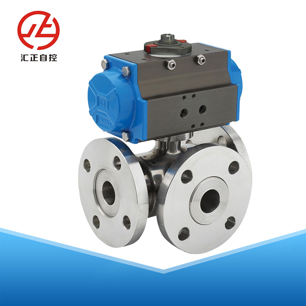 气动三通不锈钢球阀