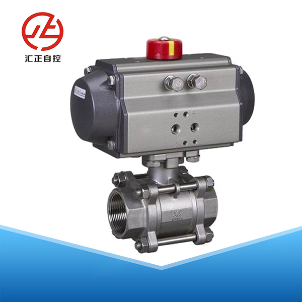 气动三片式丝扣球阀